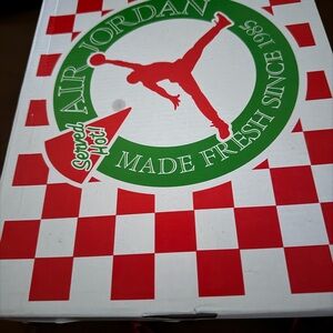 Jordan Sneakers with Red and White Checkered Design